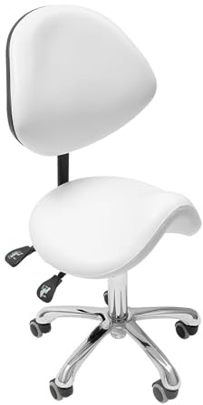 Chaise de Tabouret de Selle avec Support arrière, Tabouret de Selle roulante avec Hauteur d'assise réglable, Chaise de Tabouret, for Salon, Clinique, Maison,