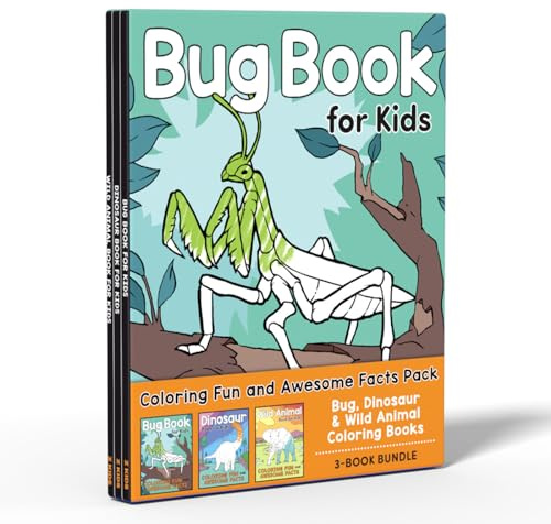 Coloring Book Box Set: 3 Books for Coloring Fun and Awesome Facts about Dinosaurs, Bugs, and Wild Animals (A Did You Know? Coloring Book)