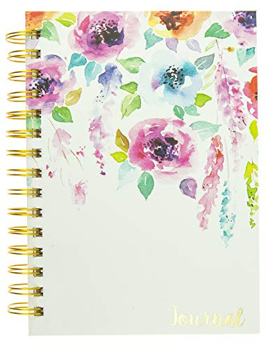 Graphique Designer Notebooks - Hanging Flower Garden - Spiral Bound Writing Journals for Offices, Schools, Classrooms, and More - Hard Cover with 160 Ruled Pages (6.25 x 8.25)