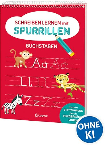 Schreiben lernen mit Spurrillen - Buchstaben: Schreibblock mit vorgeprägten Linien für Vorschulkinder ab 5 Jahren