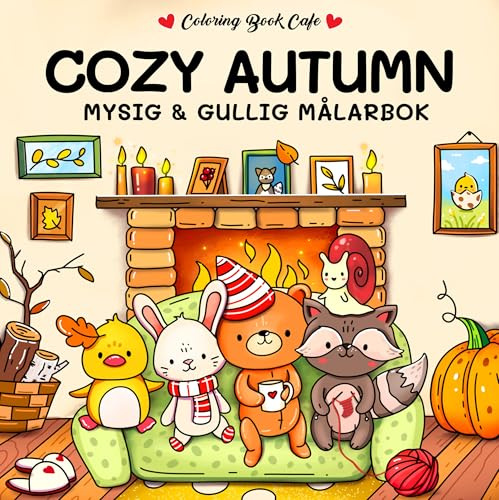 Cozy Autumn. Mysig och gullig Cozy Coloring målarbok från Coloring Book Cafe