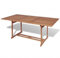 vidaXL Teak Massiv Gartentish mit Sonnenschirmloch Esstisch Holztisch Gartenmöbel Tisch Terrassentisch Balkontisch Teaktisch 180x90x75cm