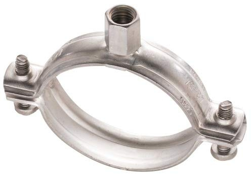 qpool24 - 2 Stück - Edelstahl Rohrschellen ohne Dämmung Größe 47-52 mm M8/M10 V4A