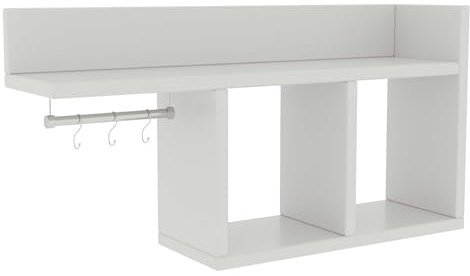 Weißes Wandregal | Melaminbeschichtet | 18mm dick | Mehrzweckregal mit zahlreichen Fächern