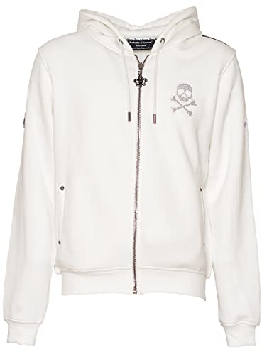 Roberto Geissini Herren Sweatjacke - Bones - Off White L