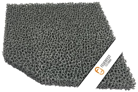 Feuerfest 123 - Feinstaubfilter Kaminofen Angeschrägt 230x220x25 mm, Feinstaub Rußfilter zum nachrüsten Kamine & Öfen, Reduzierung Feinstaub durch Schaumkeramische Filter, hitzebeständig bis 1.650 °C