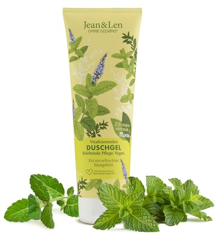 Jean & Len Gel de ducha revitalizante con hierba luisa y menta, una suave experiencia de limpieza aromática y exótica, para una notable sensación de suavidad en la piel, vegano, 250 ml