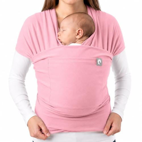 Trekki Pocket Wrap™ Baby Sling Carrier, Newborn to Toddler, Rose | Soft Stretchy Cotton, Breathable, Machine Washable, Adjustable to Fit Tall or Petite Parents, Hands-Free from Birth to 15kg