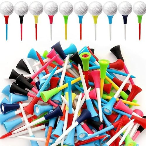 AHEJIOO 50-Stück Gummihülsen Kunststoff-Kugelbolzen, Gemischte Kugelhülsen Golf Tees, Golf Tees Kunststoff, Hilft, den Ball Stabiler zu halten