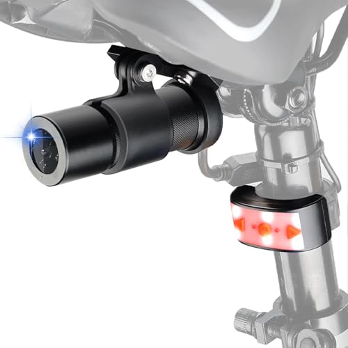 VSYSTO WiFi Bicycle Rear Camera with Tailllight, HD 1080P 150° Wide Angle Lens Intelligent Vibration Detection Power on/off Waterpoof Bike Dash Camera, Starlight Night Vision, G-Sensor (Black-D5)