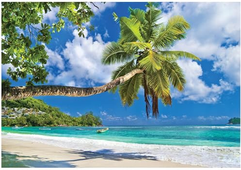 WallArena - Vlies Fototapete Strand und Meer 200x140 cm - Fototapeten - Tapeten - für Wohnzimmer Schlafzimmer - Vliestapete Wandtapete Tapete 3D Effekt- inkl. Kleister - Ozean tropisch Landschaft