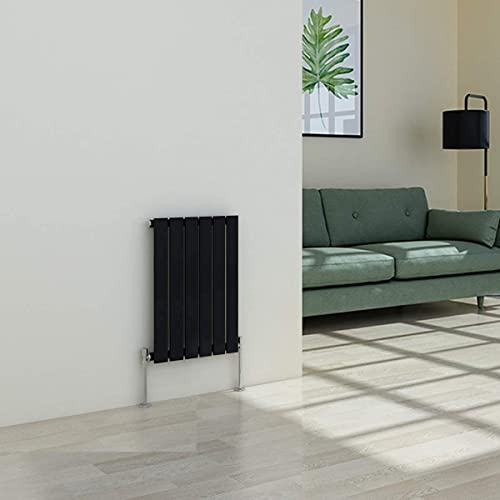 Warmehaus Horizontal Designer Radiator Flat Panel Modern Heating Single Black Radiator 600 x 410mm