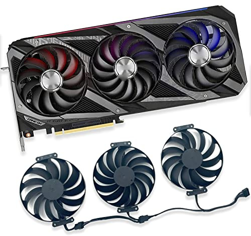 Dotodo Ventilateur pour carte graphique Asus ROG STRIX OC GeForce RTX 3060 Ti 3070 3080 3090 95 mm 12 V 0,5 A 7 broches