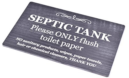 Stylish and Bold, Carbon Ash, SEPTIC TANK Sign | Plaque | Notice for Toilet | Bathroom | W.C | only flush toilet paper | Information Notice | Other Styles Available.