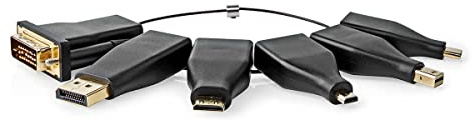 NEDIS CCGB34999BK - Adattatore HDMI™ | DisplayPort maschio/DVI-D 24+1 pin/HDMI™ Micro maschio/HDMI™ Mini maschio/Mini DisplayPort maschio/spina USB-C™ | Nero