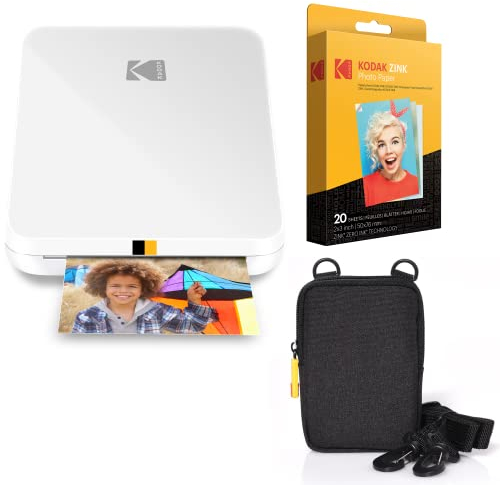 KODAK Step Slim Mobiler Sofortbild-Fotodrucker – Kit: 20 Packung Zinkpapier, Etui
