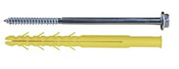 10 Chevilles longues D. 10 x 160 mm + Tirefond D. 7 x 160 mm - Tête hexa. 13 mm Torx T40 - Zingué