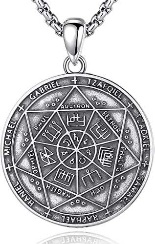 CELESTIA Religiöser Siegel der 7 Erzengel Michael Raphael Anhänger Kette Amulett Silber 925 Halskette Herren Schmuck Glücksbringer Talisman Christliche Geschenke für Frauen Männer