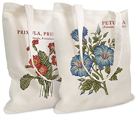 CINGHIA The Tote Bag Tela,Borsa in Cotone,Borsa in Tessuto,Shopper Cotone,2 Pezzi Borsa Tela,30 x 40 cm Pieghevole e Riutilizzabile Shopper Bag