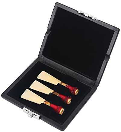 Wooden Bassoon Reed Storage Case with PU Leather Cover, Soft Inner Pad, Durable & Waterproof, Holds 3 Reeds