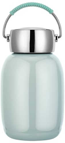 XUDREZ Mini borraccia termica in acciaio inox, capacità 260 ml, piccola borraccia sottovuoto in metallo, a prova di perdite, per succhi di frutta, latte, tè, acqua calda e fredda, colore grigio