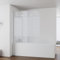 IMPTS 130x140cm Duschwand für Badewanne 3 teilig, Badewanne Glaswand Faltwand mit Streifen Milchglas, Duschtrennwand Faltbar Badewannenaufsatz Duschglaswand mit 6mm Nano Sicherheitsglas
