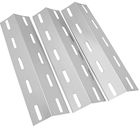 WELL GRILL 44,5 cm, cubierta para quemadores de gas para Enders Monroe, Taino, ProfiCook, Landmann, Campingaz, acero inoxidable, distribuidor de llama Flavorizer Bars, accesorios para barbacoa, 3