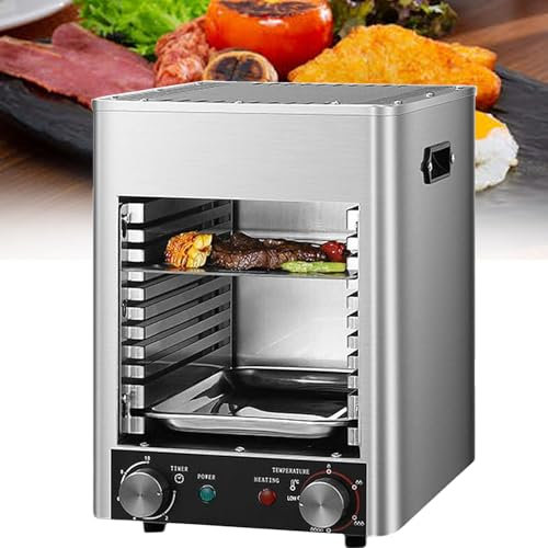 RoyceBee 1700 W Kommerzieller Elektrogrill, Rauchfreier Antihaft-Grill Aus Edelstahl, Einstellbare Temperatur 50–800 °C, Grillofen für Drinnen und DraußEn, für Restaurant, Camping, Party