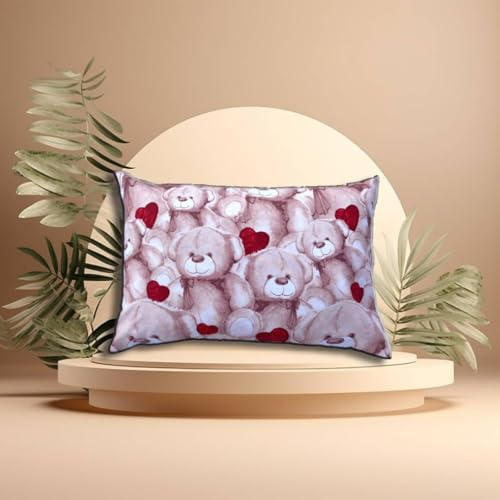 Natura – Cuscino erbe per bambini 50 x 34 cm con farro e 9 erbe | Rivestimento in cotone biologico | Orsetto piccolo | Per un sonno tranquillo | Idea regalo