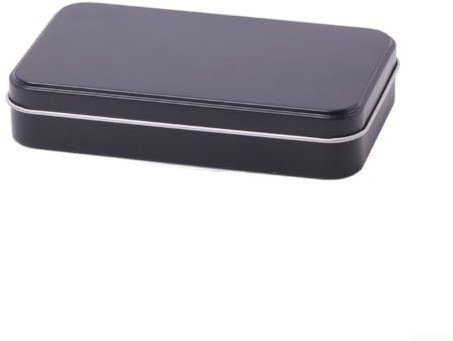 Generisk metall förvaringslåda med lock 150 x 90 mm silver | Silverfinish, säkert lock, reptålig, för perfekt för ringar och klockor, hållbar design (svart)