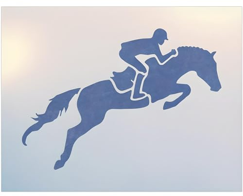Hunter Jumper Horse and Rider Stencil - 10 x 7 Reusable Mylar Horse Stencil Painting DIY Gifts Crafts Wall Decor Animal Stencils Airbrush Country Laser Cut Template - The Artful Stencil