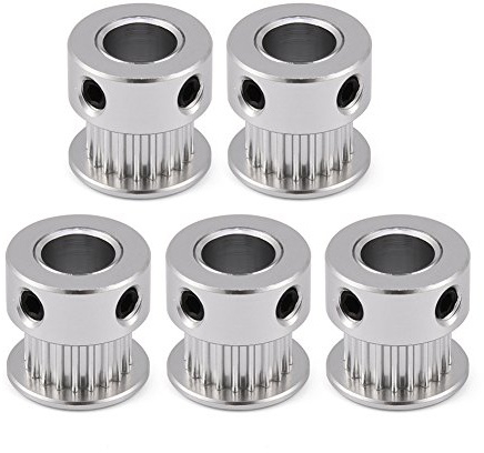 Ingranaggio 3D 8 mm/5 mm, 5 puleggia GT2 20/16 denti 8 mm foro in alluminio puleggia per stampante 3D larghezza 6 mm cinghia (20 denti 8 mm)