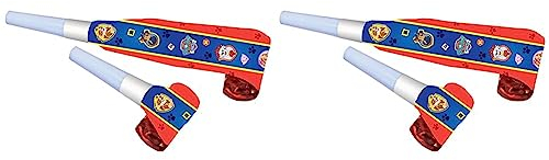 Amscan 9903832 - Luftrüssel Paw Patrol, 8 Stück, Länge circa 30 cm, Krachmacher, Tröten, Mitgebsel (Packung mit 2)