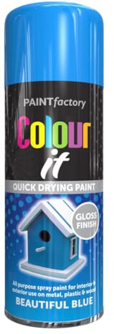 AlezyB - 12 x Beautiful Blue 400ml All Purpose Spray Paint | Use on Metal, Wood, Plastic and Multipurpose Aerosol Professional Quality Perfect Finish, for Interior Exterior and Excellent Coverage