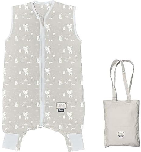 MOOVO av Nuvita 90200 | Sovsäck med fot och vikbara strumpor, ekologisk bomull, OEKO TEX certifierad, TOG 2.5 | Storlek: 2 år | Sage Green Floral