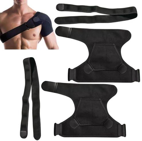 2-pack sportaxelremmar, justerbara axelremmar, stressavlastande axelremmar, stödjande fasta axelremmar (svart)