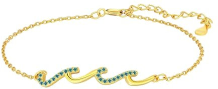 Wellen-Armband, Wellen-Design, Wellen-Manschetten-Armband, charmantes Armband mit Strass, Sommer, , Meer, Handschmuck, Kupferarmband für Damen und Teenager-Mädchen, Refer to description, Kupfer,