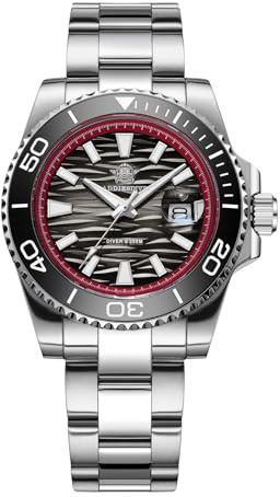ADDIESDIVE Orologi Subacquei Uomo Movimento al quarzo Datario Luminescente 200 m impermeabile Orologi da uomo di lusso Quadrante con texture a onde