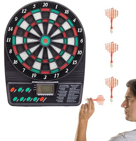 Tabellone segnapunti per freccette - Kit di freccette digitali sportive elettroniche in ABS da 540 g | Bersaglio con punteggio automatico con display LCD per intrattenimento al bar, casa, riunioni di