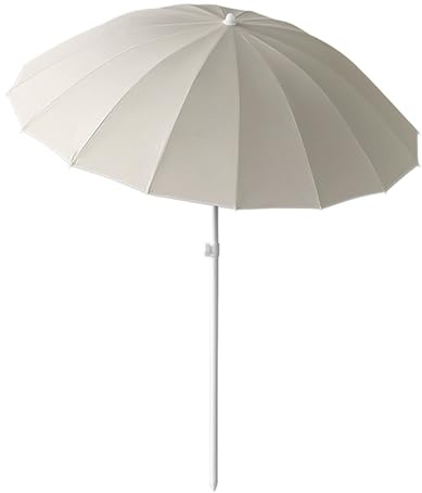 Generico Ombrellone per Giardino Prato Piscina Spiaggia | 16 Stecche Robuste | UV 50+ | Impermeabile | Ombrellone da Giardino Patio Mercato con Inclinazione Regolabile(Bianco)