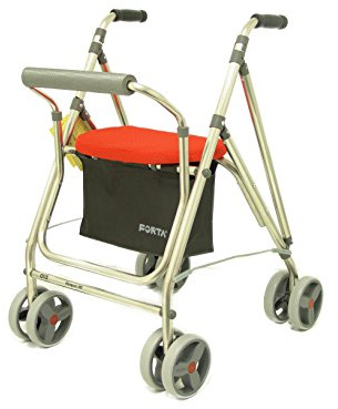 Forta fabricaciones - Andador de 4 ruedas para ancianos Kanguro FORTA - Kanguro HD, Naranja