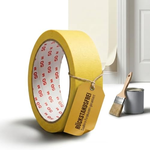 Lot de 24 rubans de masquage ou de peinture pour travaux de peinture professionnels, 50 m x 100 mm