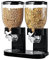 Double Cereal Double Plastic Classic Dry Food Cereal Dispenser Double Canister Fresh Air Tight - Black - by Guilty Gadgets