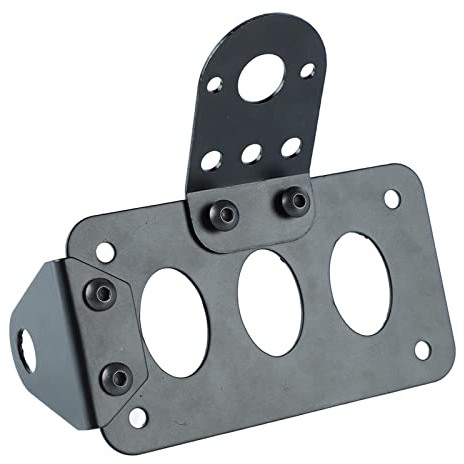 7.09x3.94x0.79in Side Mount License Plate Bracket Adjustable Design Motorcycle LED Light Frames Side Mount Holder Iron Construction Retro Number Plate Frame for Motorcycle