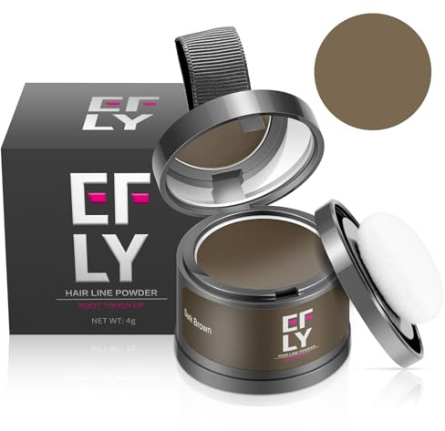 Instantly Hairline powder, Root touch up hair color for gray coverage, hair powder for women men bald spot loss and thin concealing（Dark Brown)