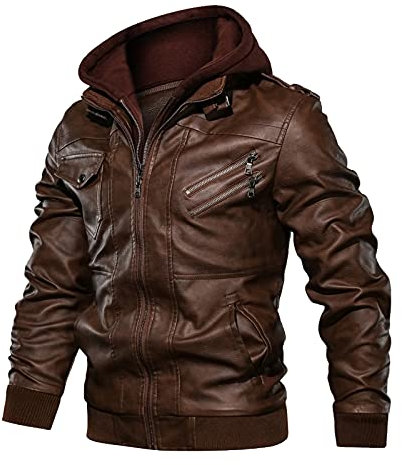 Herren Winter Freizeit Thick Revers Kapuze Kapuze Jacke Reißverschluss kurz Vintage-Mantel warm Der Ringe Mantel