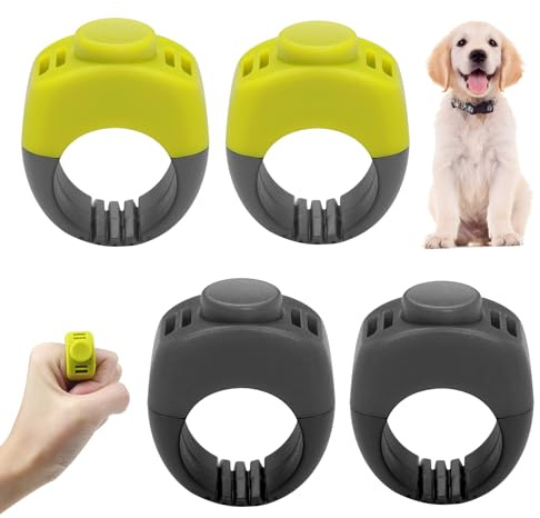 Set da 4 Clicker per Cani 19 mm & 21 mm, Clicker per Cani e Gatti con Anello per Dita, Accessorio per Addestramento, Set Clicker per Cani, Gatti e Cavalli, Clicker Pratico e Compatto