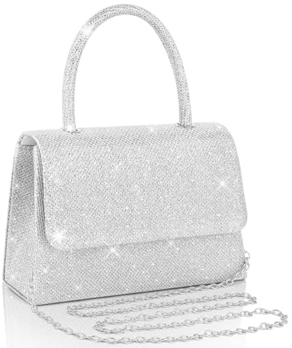 Adiwo Women's Evening Bags, Women Clutch Bag, Elegant Sparkling Ladies Handbags With Detachable Chain, Handle Evening Clutch Bag, Suitable for Wedding Party Prom, Great Gift for Lady