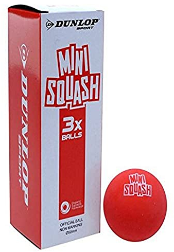 Dunlop Sports Mini Squash Ball, Red, 3-Ball Pack