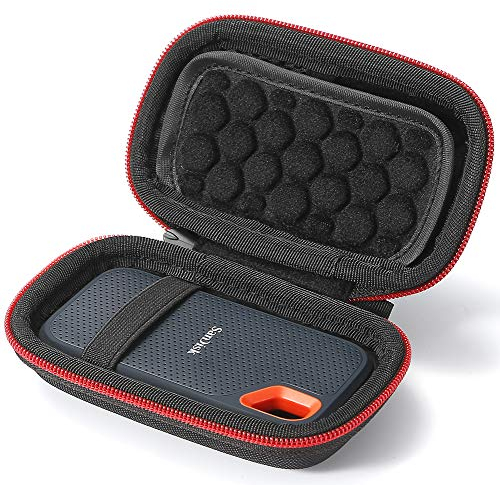 L3 Tech Custodia Rigida per SSD SanDisk 250GB / 500GB / 1TB / 2TB Extreme Portable SDSSDE60, Custodia di Trasporto - Nero (Fodera Nero)